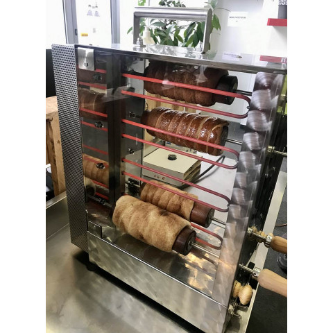 Elektromos kürtőskalács sütő gép 6+6 sütőfával