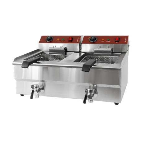 GAMMO elektromos dupla olajsütő leeresztő csappal 16+16 literes 5+5 kW