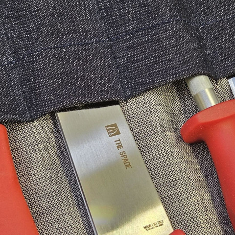 TRE SPADE feltekerhető késtartó tok - farmeranyagból