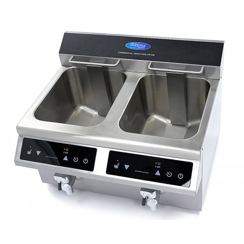 MAXIMA 2x8 literes indukciós olajsütő leeresztő csappal DEMO