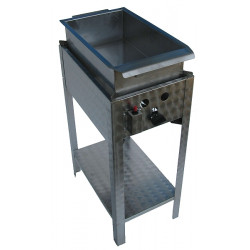 Lángos és fánksütő inox serpenyővel és csappal - 1 égős gázüzemű